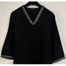 BLACK WOMAN KURTI EMBROIDERY