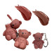 Teddy bear key chain long-lasting waterproof lipstick, 6 piece