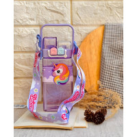 Dual Cap Water Bottle with Straw, Strap Anti-Leak Water Bottle with 520ml Capacity Dual Cap Water Bottle with Straw, Strap Anti-Leak Water Bottle with 520ml Capacity