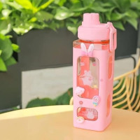 Kawai Bottle Sipper with straw and 3d stickers